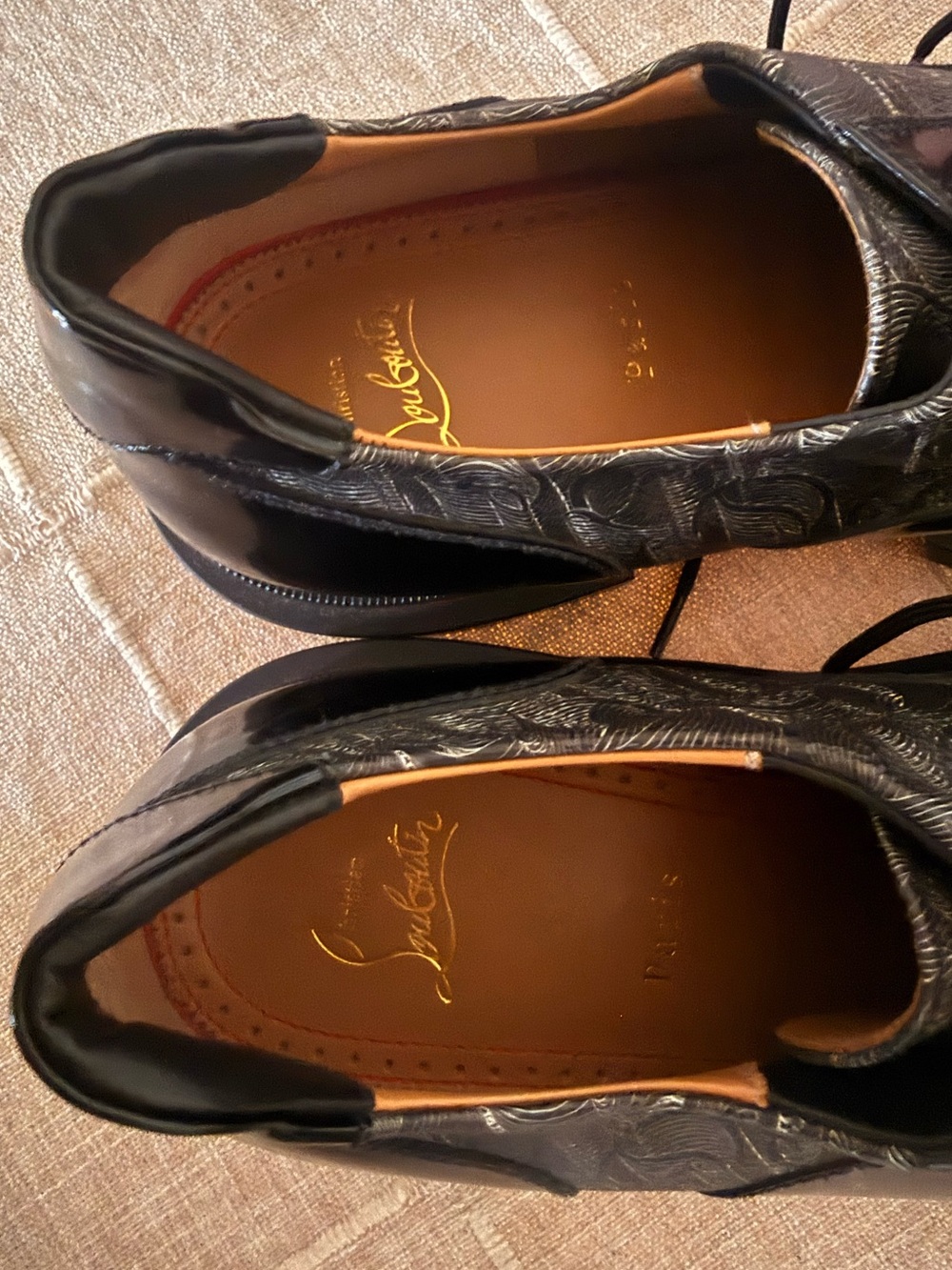 Christian Louboutin Black Patent Lug Sole Derby Shoes